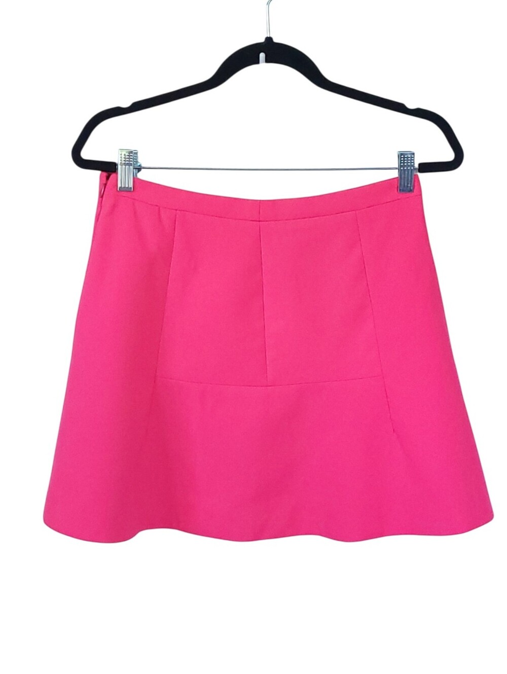 JCrew Factory Bright Pink Flounce Mini Skirt Sz‎ 6 Lined A-Line Preppy Dopamine